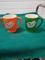 Cup a soup koppen oranje en groen, Huis en Inrichting, Keuken | Servies, Ophalen of Verzenden