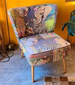 Patchwork Dierenprint Fauteuil - Uniek!, Ophalen, Hout, Overige kleuren, Eclectisch