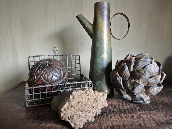 Stoer & Sober Decoratie Set: Zeepbakje, Kan, Houten Bal, Antiek en Kunst, Curiosa en Brocante, Ophalen of Verzenden