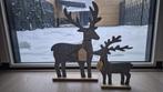 2 rendieren grijs op hout, Ophalen of Verzenden, Nieuw