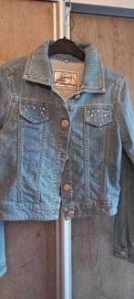 blauw jeans jas vest met steentjes gymp maat 140, Meisje, Trui of Vest, Ophalen of Verzenden, Zo goed als nieuw