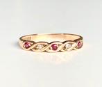 Gouden vintage ring robijn topaas maat 18, Ophalen of Verzenden, Goud, Ring, Met edelsteen