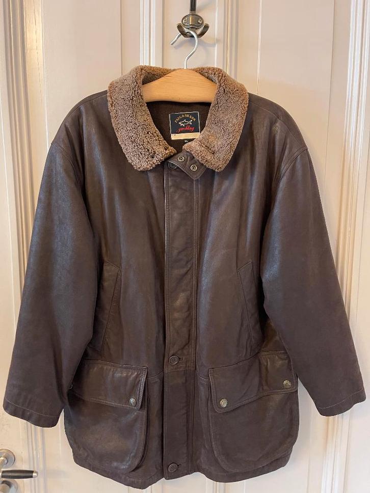 Paul & Shark Lammy Coat Winter Jack XL Leer, Kleding | Heren, Jassen | Winter, Gedragen, Maat 56/58 (XL), Bruin, Ophalen of Verzenden