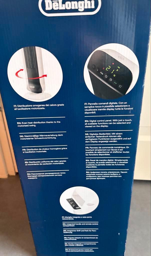 Nieuw !Delonghi draaibare elektrische kachel met garantie!, Huis en Inrichting, Kachels, Zo goed als nieuw, Vrijstaand, Kolomkachel
