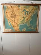Vintage Landkaart Verenigde Staten - K. Zeeman, Antiek en Kunst, Antiek | Schoolplaten, Ophalen, Aardrijkskunde