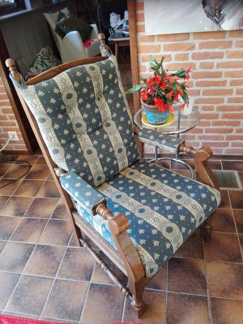 Fitform zwaar eiken fauteuil mét opblaasbaar rugkussen, Huis en Inrichting, Fauteuils, Gebruikt, Ophalen
