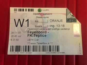 ⚽ Ticket Uefa-Cup Feyenoord - Teplice 2003/2004 ⚽ beschikbaar voor biedingen