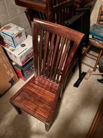 GRATIS Houten Eetkamerstoelen (4 stuks), Huis en Inrichting, Stoelen, Ophalen, Gebruikt, Bruin, Vier