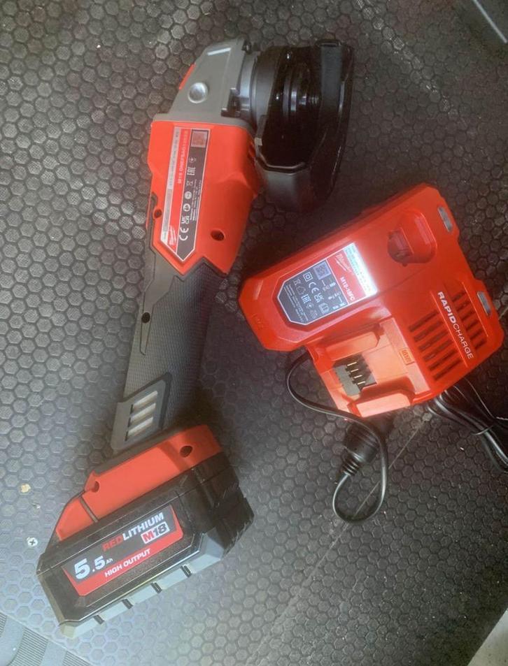 Milwaukee M18 haakse slijper, Doe-het-zelf en Verbouw, Gereedschap | Boormachines, Zo goed als nieuw, Ophalen of Verzenden
