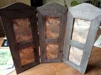 staande houten fotolijst drieluik, Huis en Inrichting, Woonaccessoires | Lijsten, Ophalen, Gebruikt, Minder dan 50 cm, 50 tot 75 cm
