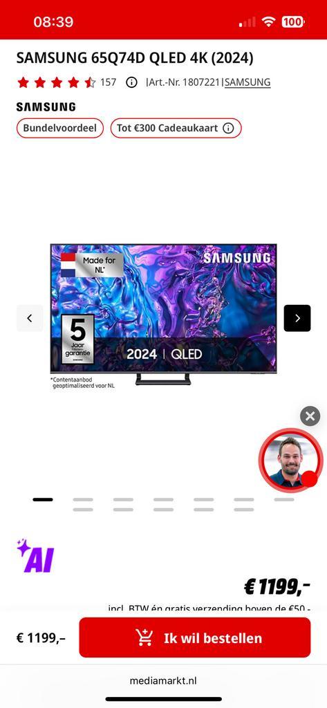 Samsung 65Q74D QLED. Voor ieder aannemelijk bod voor jou., Audio, Tv en Foto, Televisies, 100 cm of meer, Samsung, Ophalen