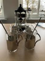 Theepot met 6 glazen, Overige typen, Ophalen of Verzenden, Overige stijlen, Glas