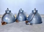 3 x hanglampen fabriekslampen metaal industrieel met ketting, Gebruikt, -, -, Ophalen of Verzenden