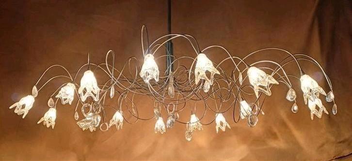 Harco loor design lamp ice/flag 15 mondgeblazen kelken, Huis en Inrichting, Lampen | Hanglampen, Ophalen