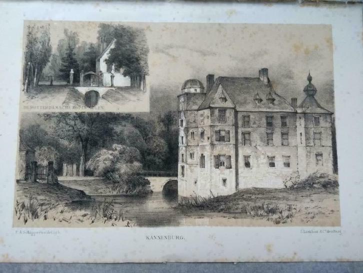 132 / Vaassen Kannenburg Rotterdamse Kopermolen Litho 1876, Antiek en Kunst, Kunst | Litho's en Zeefdrukken, Ophalen of Verzenden