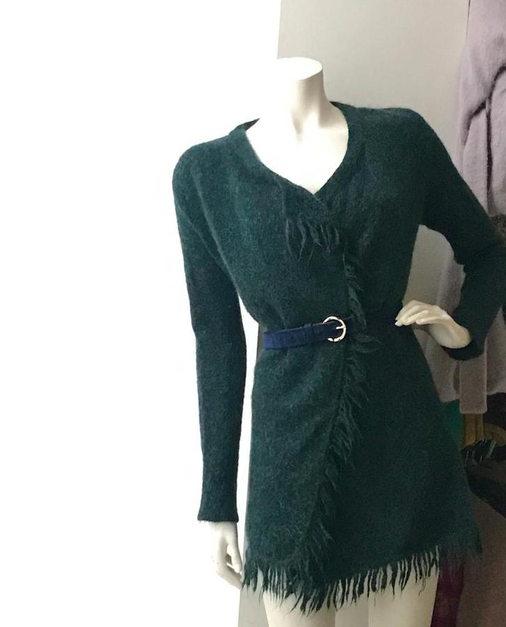 Zacht! No man's land donker groen vest mohair S+M, Kleding | Dames, Truien en Vesten, Zo goed als nieuw, Maat 38/40 (M), Groen