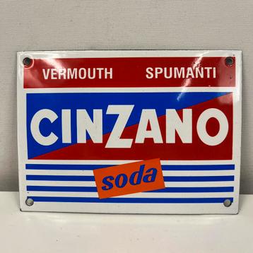 Emaille bordje - CinZano - soda - vermouth - spumanti beschikbaar voor biedingen
