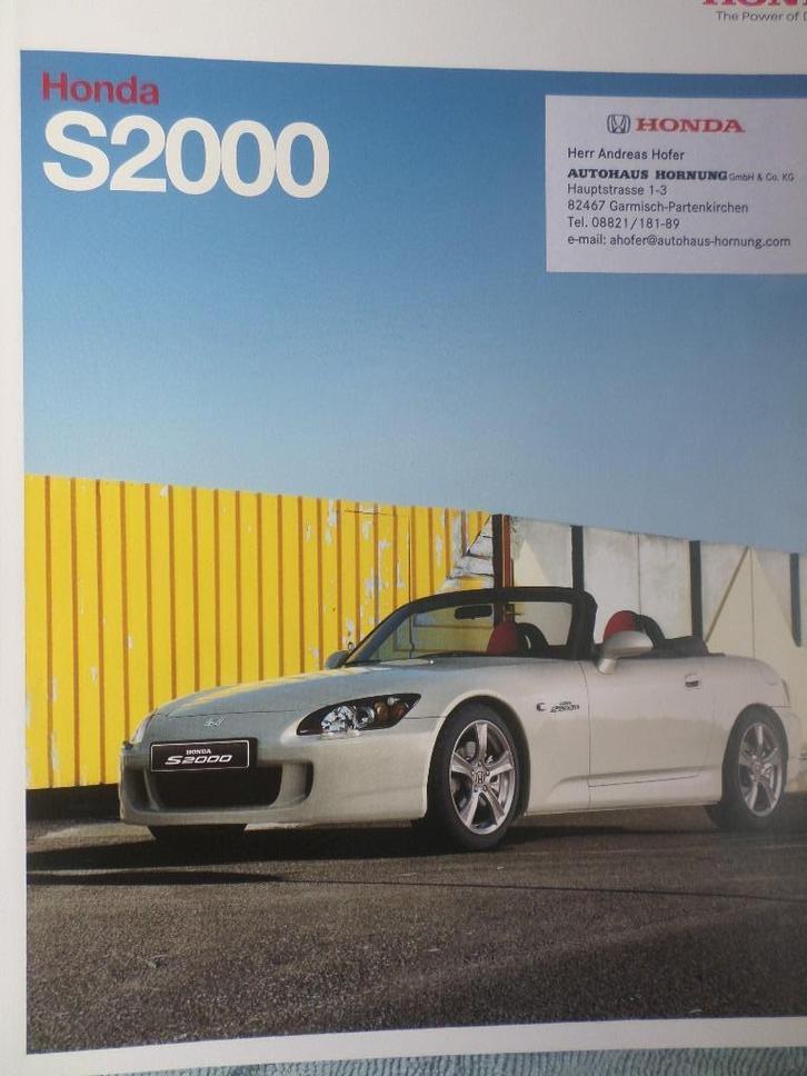 Honda S2000 S2K 2007 2008 Brochure, Boeken, Auto's | Folders en Tijdschriften, Zo goed als nieuw, Honda, Verzenden