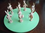 Houten beeldjes van paas-hazen-orkest, Ophalen of Verzenden, Zo goed als nieuw, Hout, Dierenbeeld