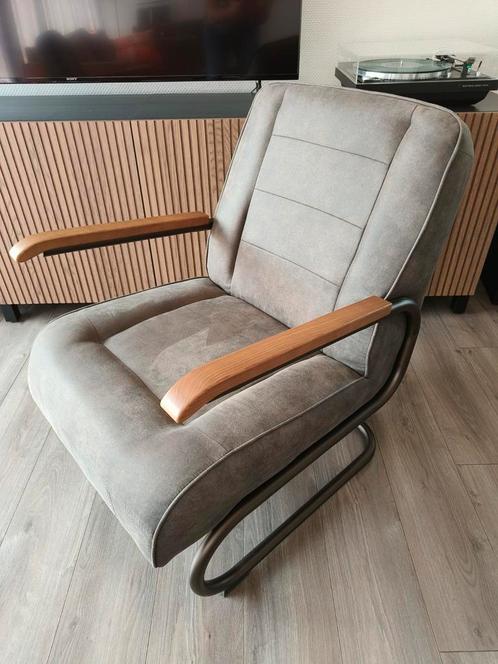 Fauteuil Ivar in antraciet, heel netjes! Ook als set van 2!, Huis en Inrichting, Fauteuils, Zo goed als nieuw, Metaal, Stof, 50 tot 75 cm