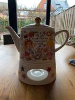 Blond Amsterdam theepot met warmhouder, Antiek en Kunst, Antiek | Servies compleet, Ophalen of Verzenden