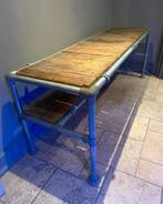 Industrieel Bureau, computer tafel van steigerbuis, planken, Ophalen, Overige materialen, 200 cm of meer, Zo goed als nieuw