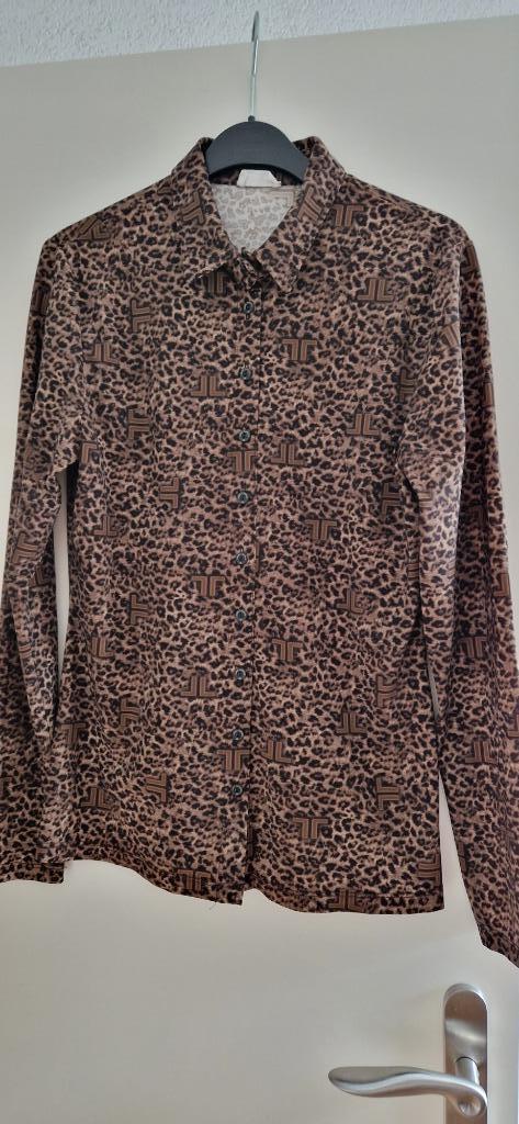 Jane Lushka panterprint, met logo, travelstof, mt L, ruim 38, Kleding | Dames, Blouses en Tunieken, Zo goed als nieuw, Maat 38/40 (M)