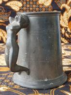 Mooie oude Engelse tinnen beker met naakte vrouw 12,7 cm., Antiek en Kunst, Ophalen of Verzenden