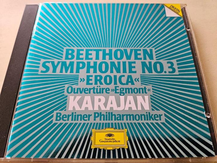 Beethoven - Symphonie 3 + Egmont - Berliner Philh Karajan, Cd's en Dvd's, Cd's | Klassiek, Zo goed als nieuw, Orkest of Ballet