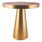 Bijzettafel Liz Roze Emaille Goud, 45 tot 60 cm, Minder dan 55 cm, Metaal of Aluminium, Rond