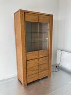 Vitrinekast met verlichting, Ophalen, Eikenhout, 50 tot 100 cm, Zo goed als nieuw