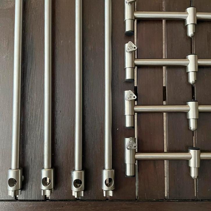 Unieke RVS Rod Pod - Complete Set, Watersport en Boten, Hengelsport | Karpervissen, Zo goed als nieuw, Complete set, Ophalen of Verzenden