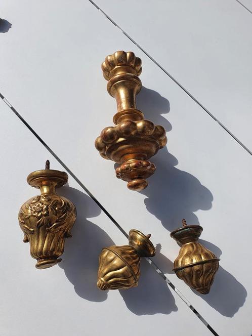 Antieke Franse dennenappel finial gordijn verguld brons €149, Antiek en Kunst, Antiek | Overige Antiek, Ophalen of Verzenden