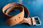 Bruine, gevlochten lederen riem ceintuur leer, leder; 98*2,5, Ophalen of Verzenden, Zo goed als nieuw, Bruin, 80 tot 90 cm