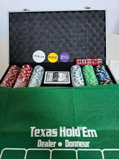 Poker Set - 2 Koffers, Zo Goed Als Nieuw, Hobby en Vrije tijd, Gezelschapsspellen | Bordspellen, Zo goed als nieuw, Drie of vier spelers