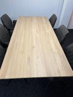 Moderne eettafel naturel eiken met zwarte spinpoot 220x100cm, Huis en Inrichting, Tafels | Eettafels, Ophalen, 50 tot 100 cm, Zo goed als nieuw