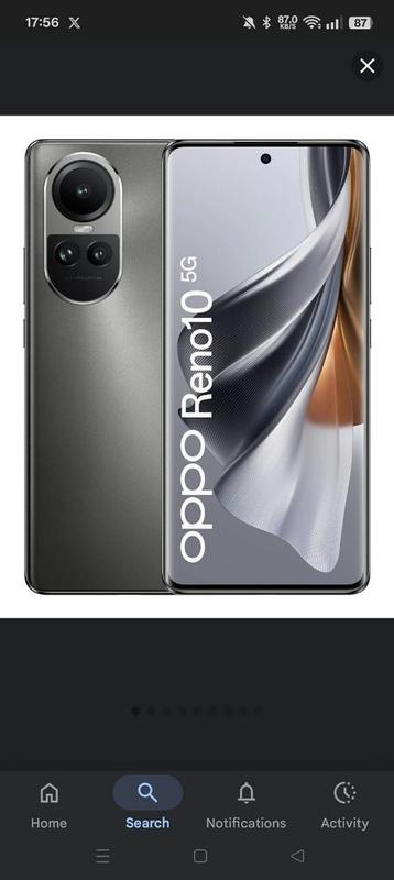 Oppo Reno 10 5G scherm rechts onder gebarsten maar werkt per beschikbaar voor biedingen
