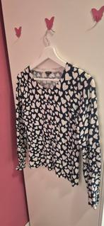 Dark blue blouse with white hearts., Blauw, Ophalen of Verzenden, Zo goed als nieuw, GC fontana
