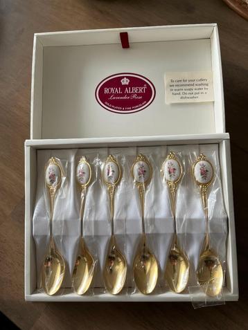 royal albert Old Country rose lepeltjes goldplated  beschikbaar voor biedingen