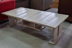 Stoere planken salontafel, lichtgrijs, Huis en Inrichting, Tafels | Salontafels, Ophalen, Gebruikt, 100 tot 150 cm, 50 tot 100 cm
