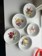 Set van 5 vintage schaaltjes met fruitmotief, Ophalen, Porselein of Keramiek, Schaal, Rond