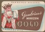 oud bieretiket Duitsland #41 : Gambrinus Weiden, Verzamelen, Biermerken, Verzenden, Gebruikt, Overige typen, Overige merken