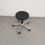 Score kruk - zwarte PU zitting krukje verrijdbaar, Ophalen, Gebruikt, Overige materialen