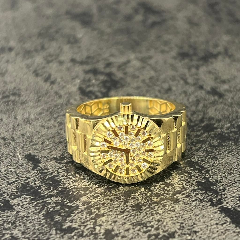 14k gouden ring horloge rolex model, Ophalen of Verzenden, Zo goed als nieuw, Goud, Dame