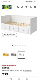 Hemnes bedbank, Huis en Inrichting, Ophalen, Gebruikt, Tweepersoons, 80 cm