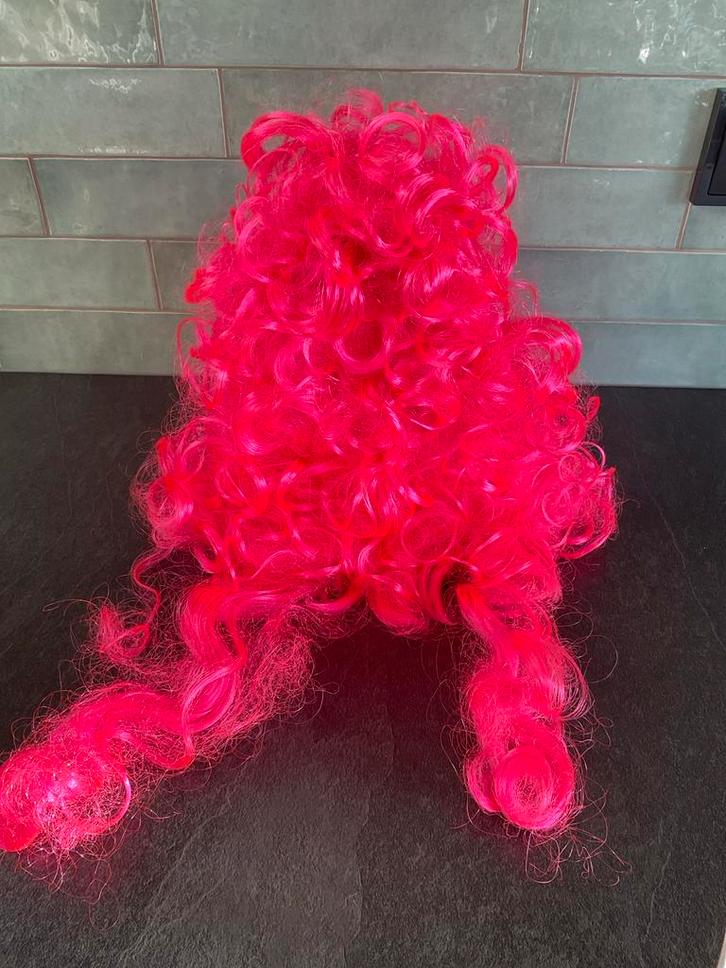 13 Neon Roze Marie Antoinette Carnavalspruiken, Hobby en Vrije tijd, Feestartikelen, Gebruikt, Hoed of Pruik, Carnaval, Ophalen of Verzenden