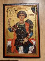 Icoon van heilige sint-Joris (Georgius). Handbeschilderd, Antiek en Kunst, Antiek | Religie, Ophalen of Verzenden