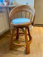 Vintage Rotan Barkruk, Huis en Inrichting, Barkrukken, Ophalen, Draaibaar, Gebruikt, 60 tot 90 cm