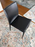 4 leren eetkamer stoelen kare design milano, Ophalen of Verzenden, Gebruikt, Bruin, Vier