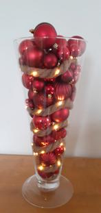 Glazen vaas met ballen en verlichting, Diversen, Kerst, Ophalen, Nieuw
